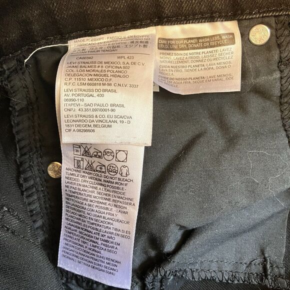 Levi's 505 Jeans Women's Size 10L Black Mid-Rise Straight Leg Denim 34" Inseam - Picture 13 of 15